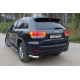 Защита заднего бампера овальные уголки 75х42 мм ТСС для Jeep Grand Cherokee 2013-2021