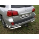 Защита задняя двойные уголки 76-42 мм ТСС для Lexus LX-570 2007-2012