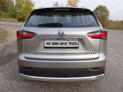 Защита заднего бампера овальная 75х42 мм ТСС для Lexus NX-300h 2014-2017