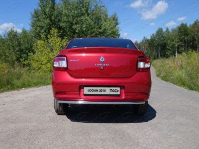 Защита заднего бампера 42 мм ТСС для Renault Logan 2015-2018