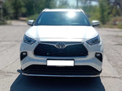Защита переднего бампера d-43 одинарная для Toyota Highlander 2019 – н.в.