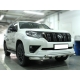 Защита переднего бампера d-76 с доп.накладками для Toyota Land Cruiser Prado 150 BLACK ONYX 2020 – н.в.