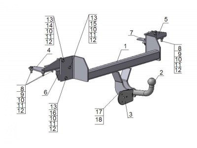 Фаркоп Avtos для Suzuki Liana 2004-2008