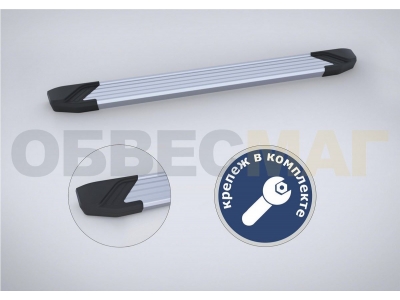 Пороги алюминиевые Rival Silver New для Honda Pilot 2016-2021