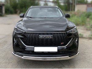 Защита переднего бампера двойная d-60+43 с четырьмя загибами для Haval F7X 2022 – н.в. HVF7X_1